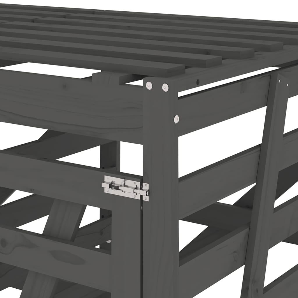 Containerberging dubbel massief grenenhout grijs