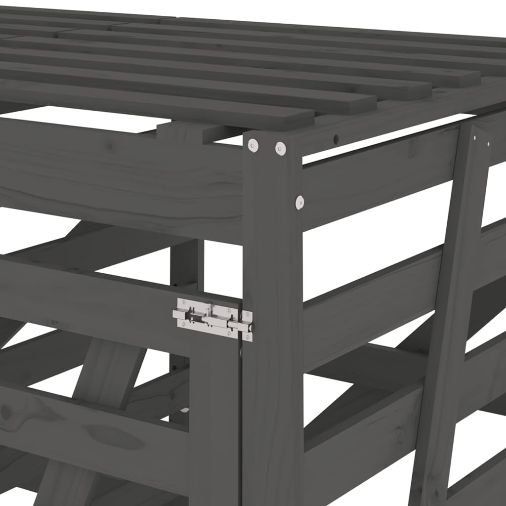 Containerberging drievoudig massief grenenhout grijs