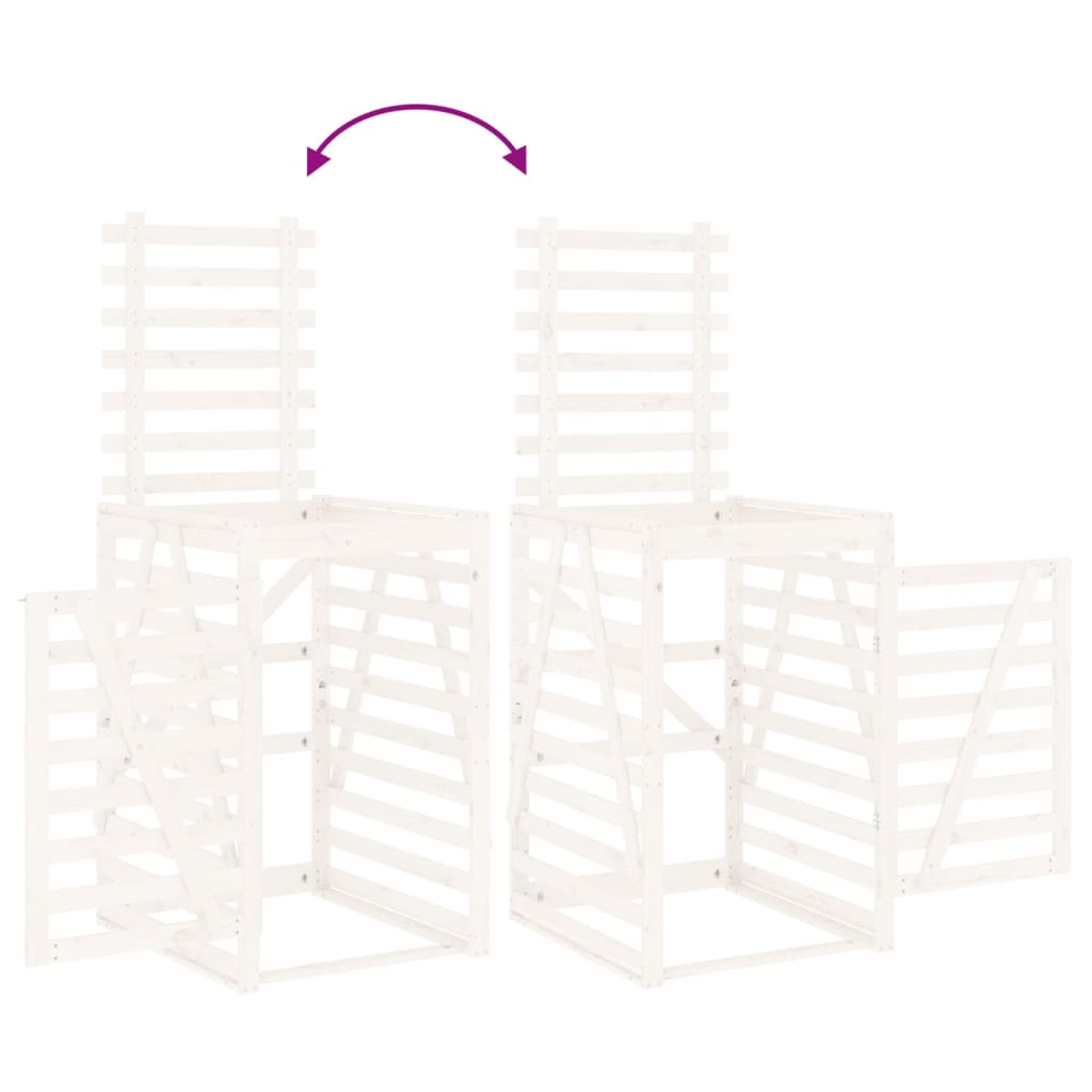 Containerberging 84x90x128,5 cm massief grenenhout wit