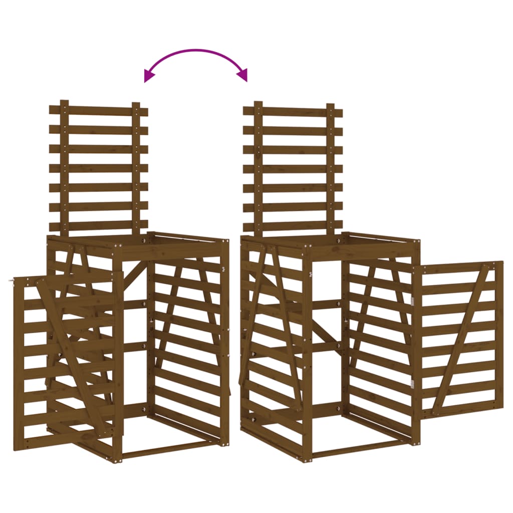 Containerberging 84x90x128,5 cm massief grenenhout honingbruin