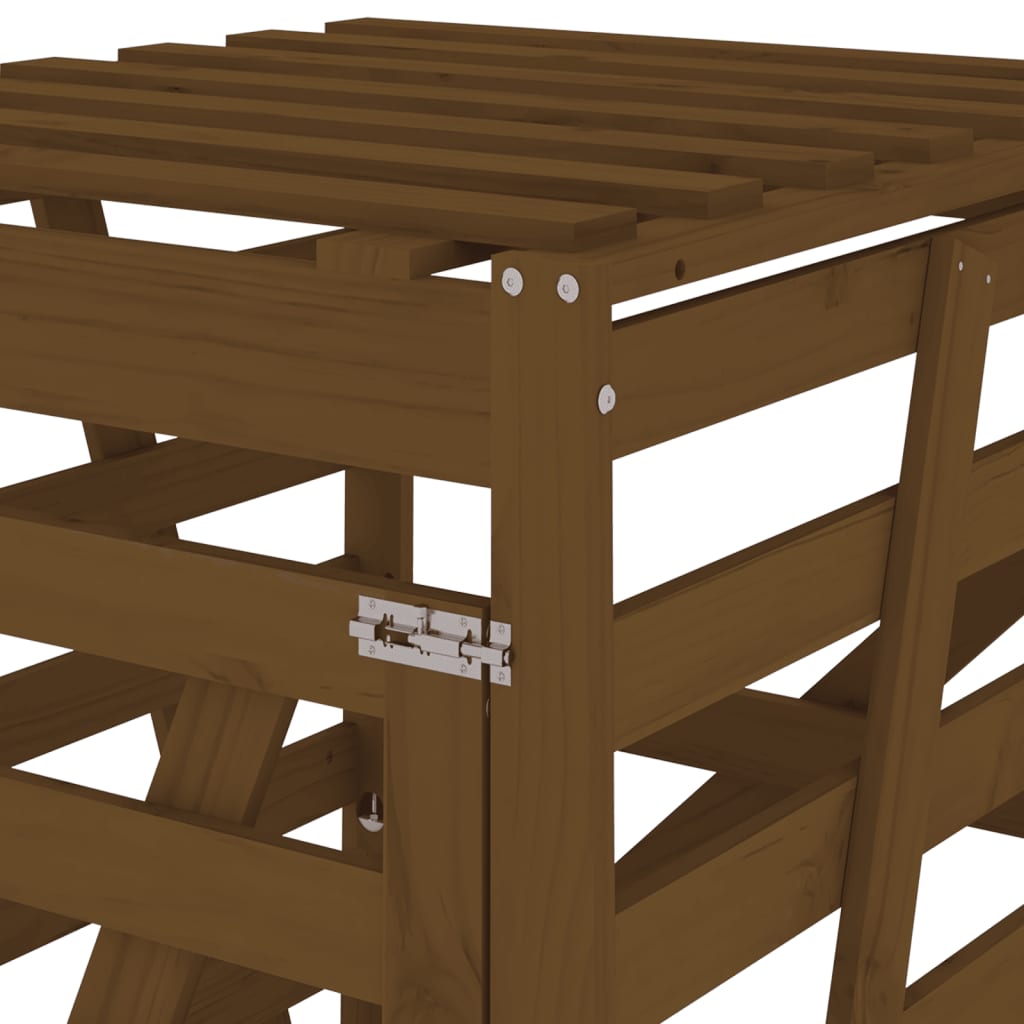 Containerberging 84x90x128,5 cm massief grenenhout honingbruin