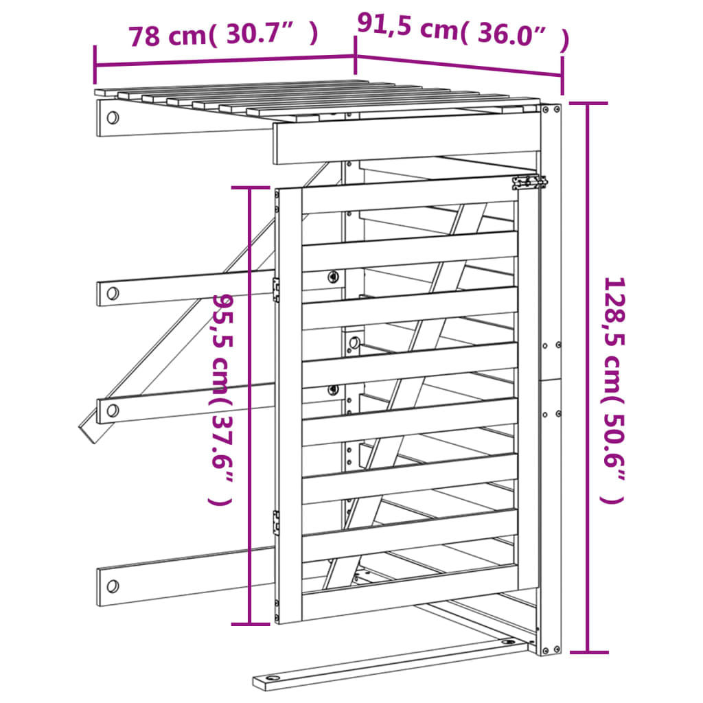 Containerberging verlengstuk massief grenenhout wit