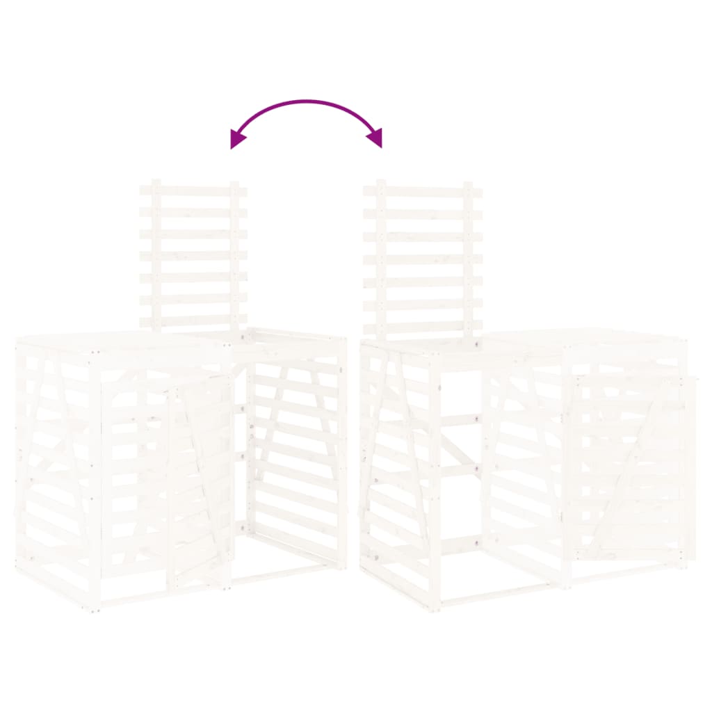 Containerberging verlengstuk massief grenenhout wit