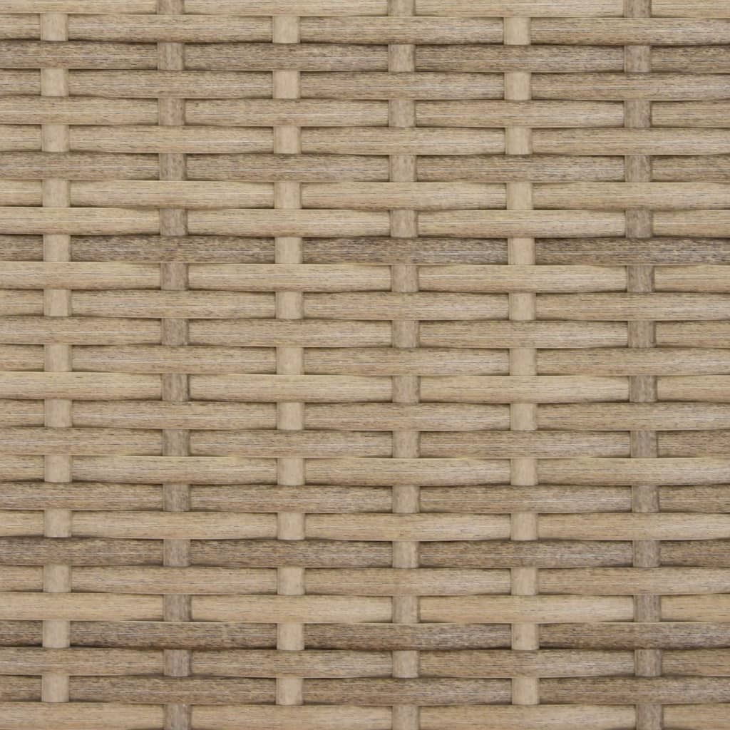 Ligbed 2-persoons luifel en kussens poly rattan gemengd beige