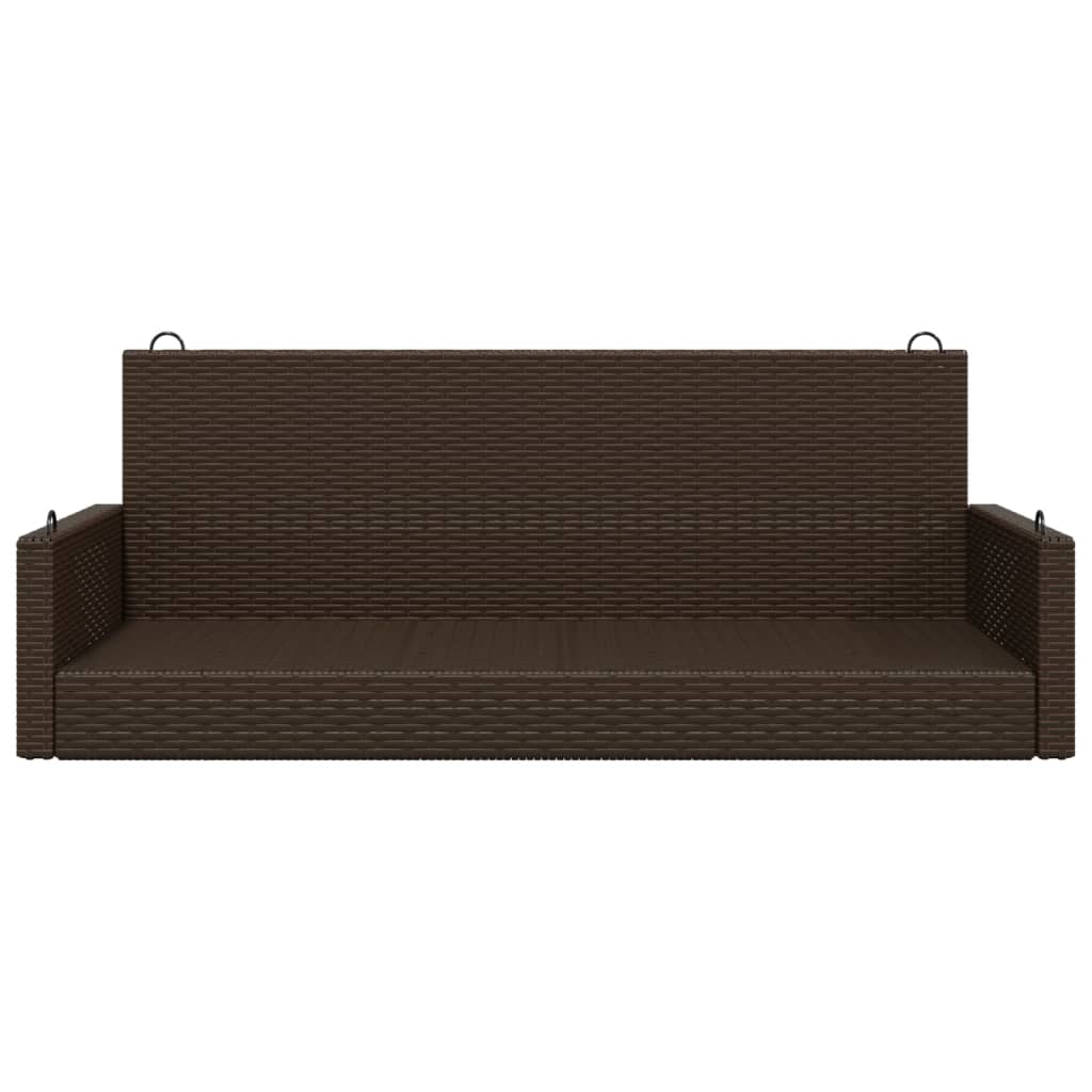 Schommelbank 119x56x48 cm poly rattan bruin