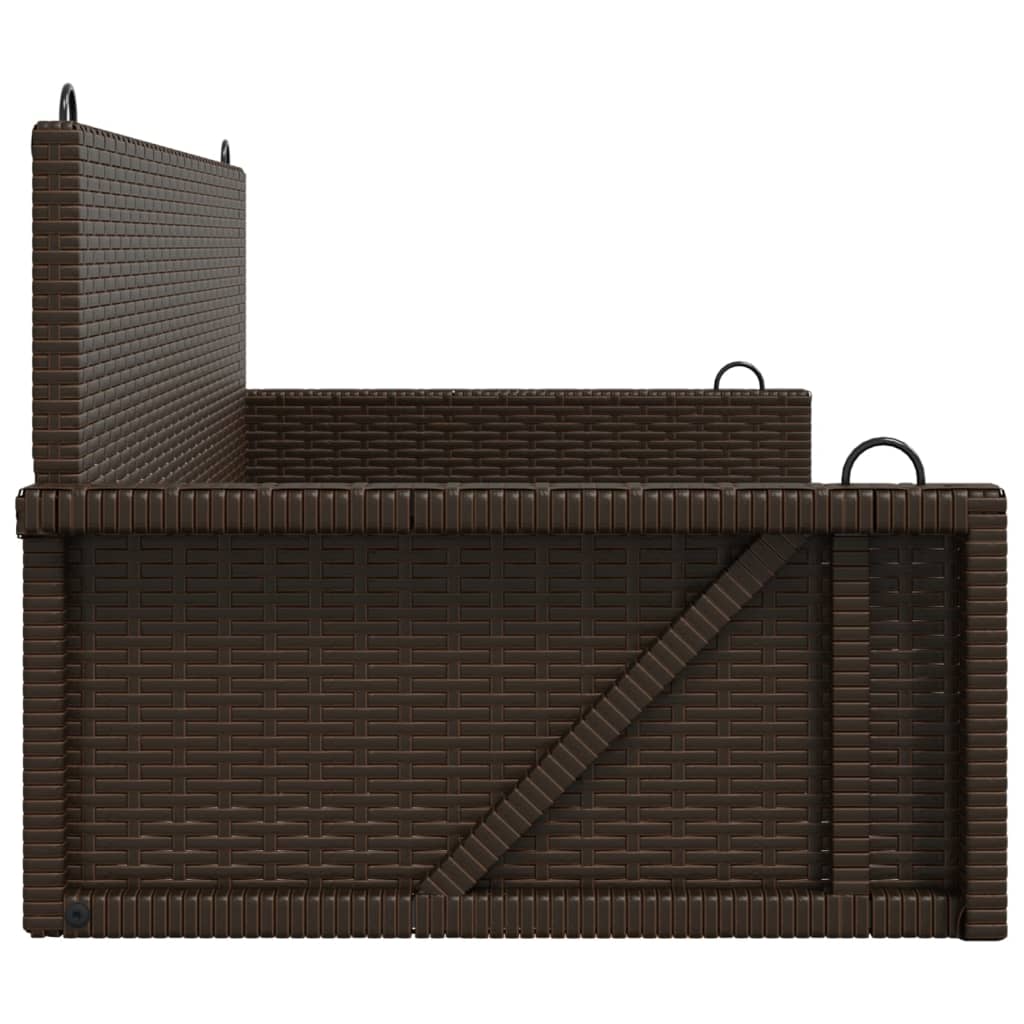 Schommelbank 119x56x48 cm poly rattan bruin