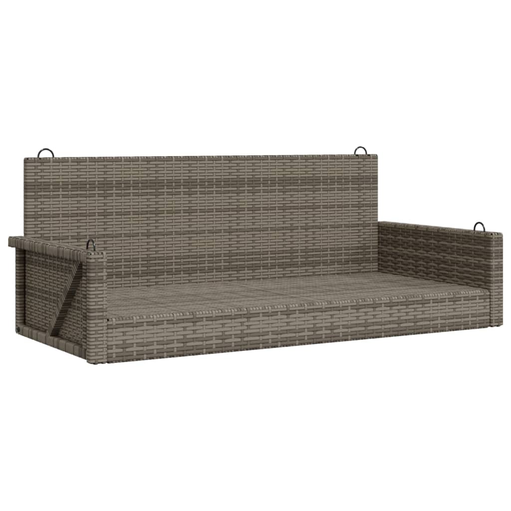 Schommelbank 119x56x48 cm poly rattan grijs