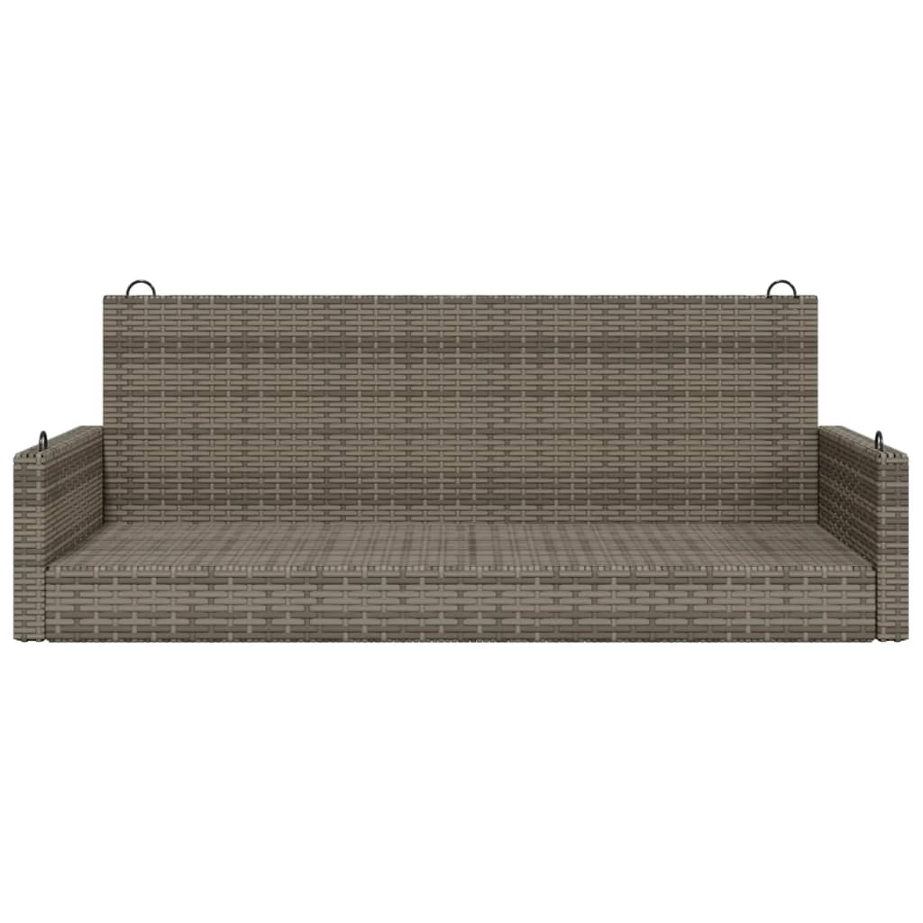 Schommelbank 119x56x48 cm poly rattan grijs