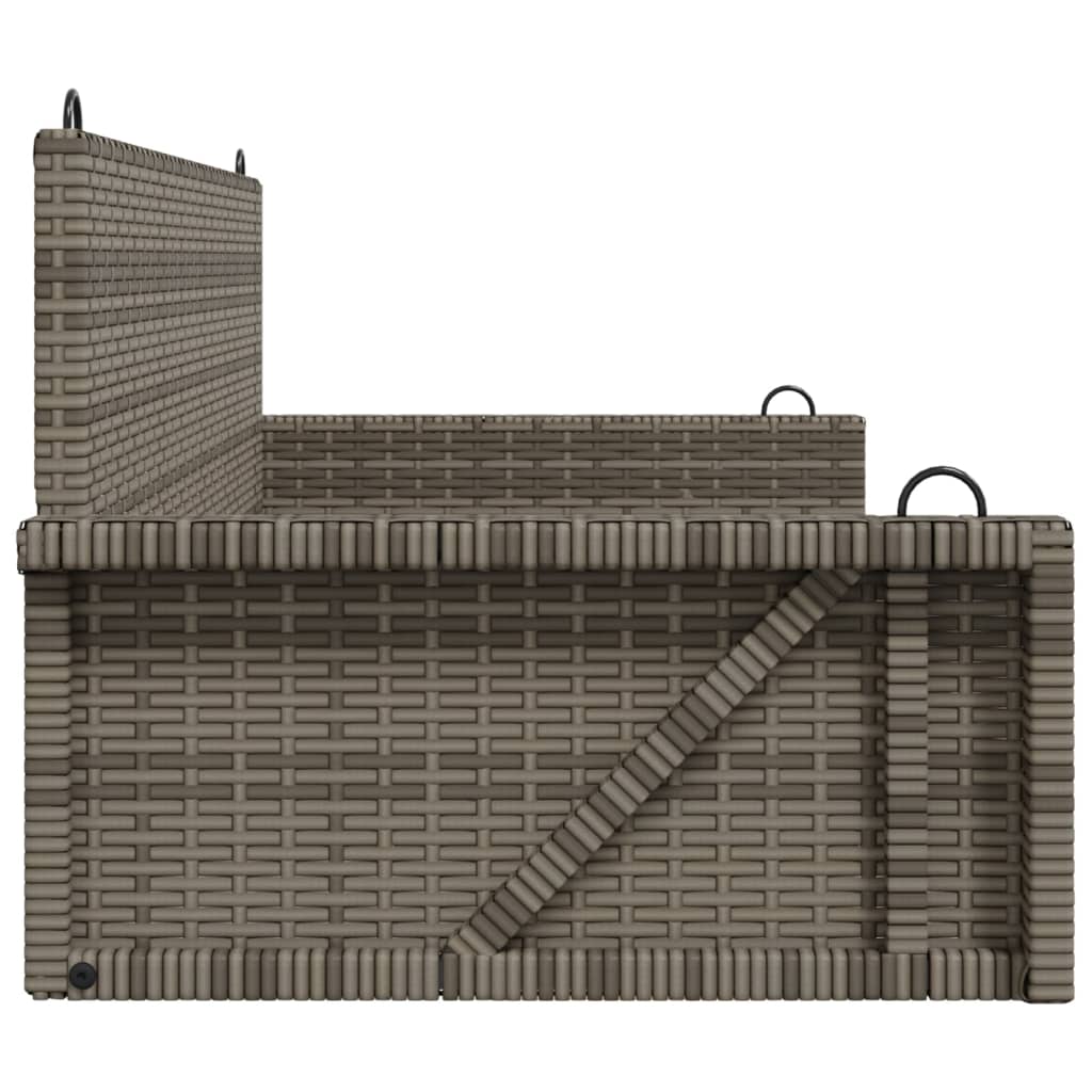 Schommelbank 119x56x48 cm poly rattan grijs