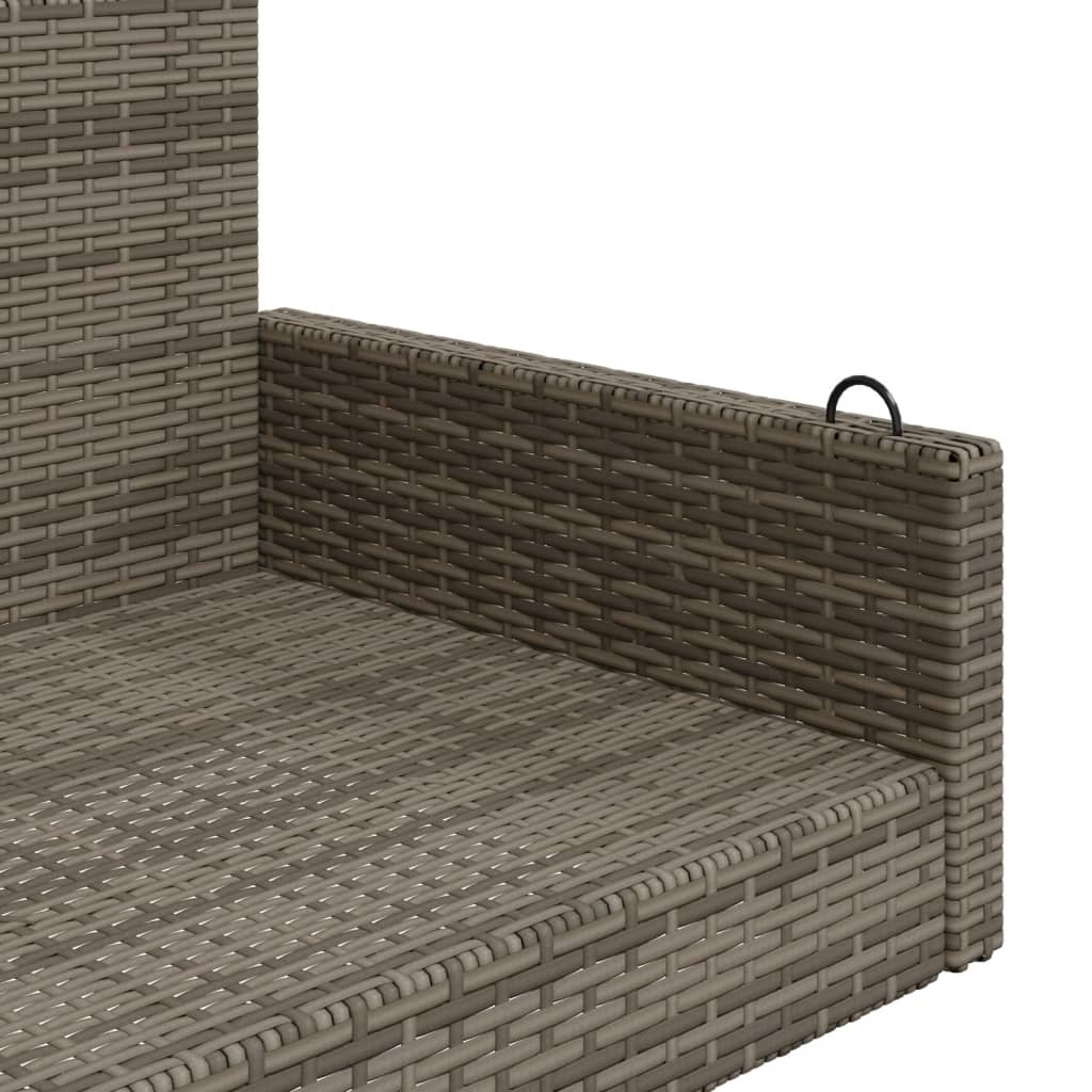 Schommelbank 119x56x48 cm poly rattan grijs