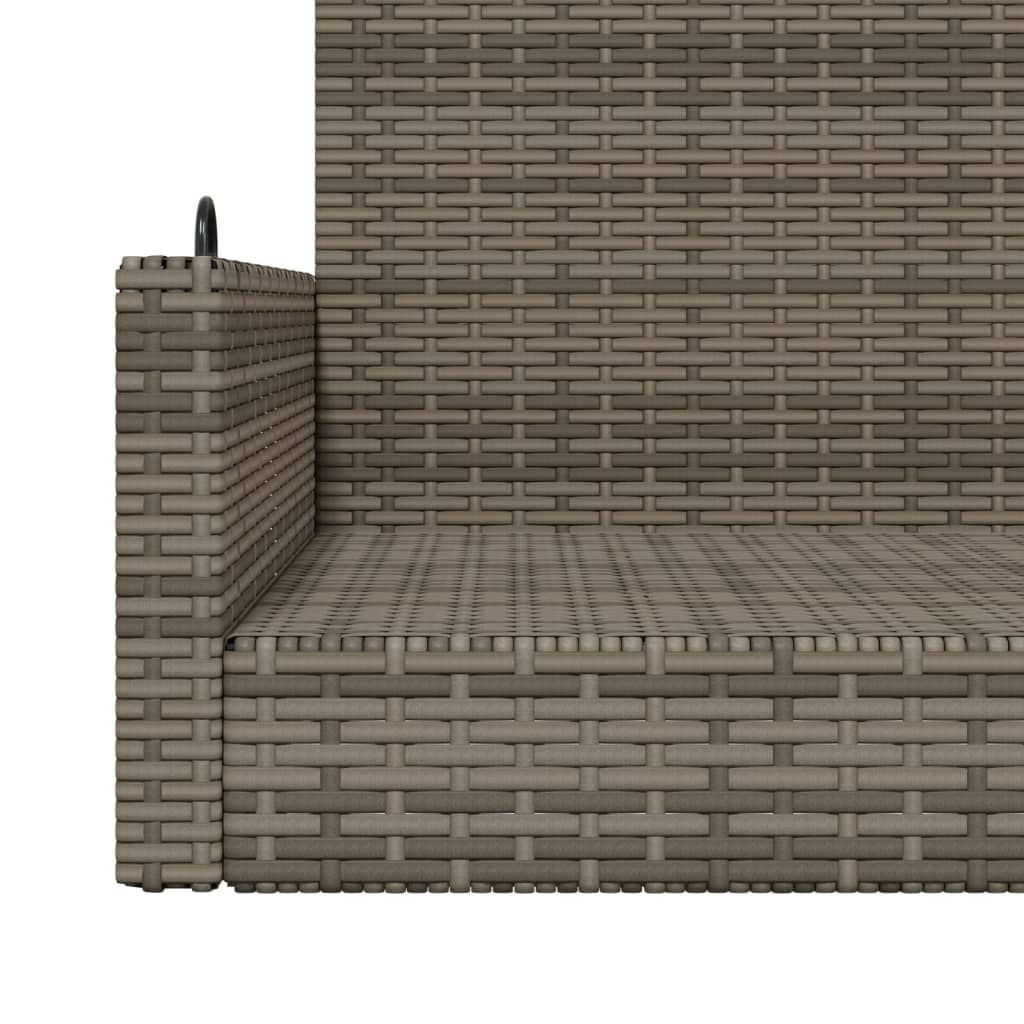 Schommelbank 119x56x48 cm poly rattan grijs