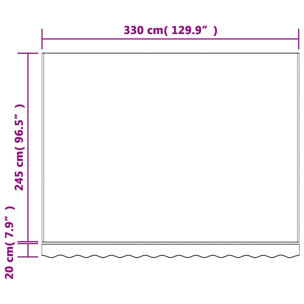 Vervangingsdoek voor luifel gestreept 3,5x2,5 m meerkleurig