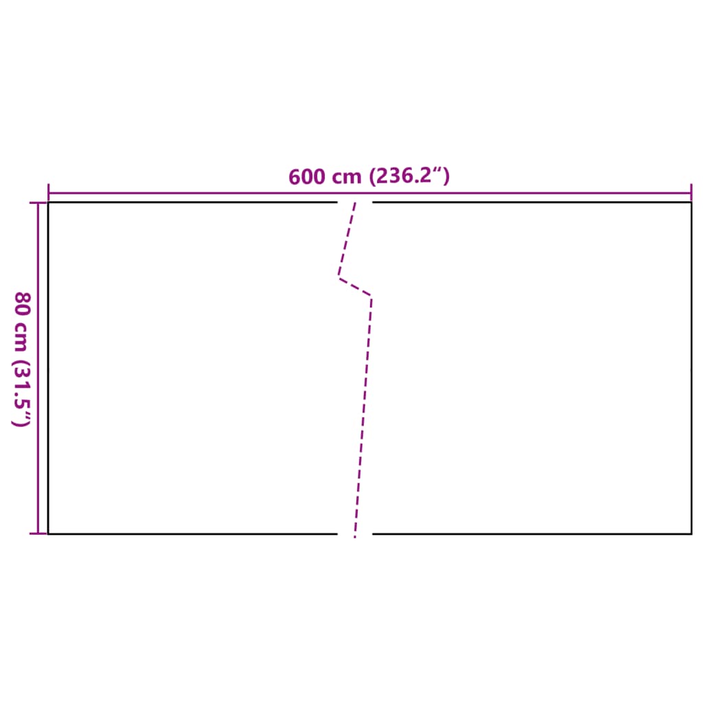 Balkonscherm 600x80 cm poly rattan zwart