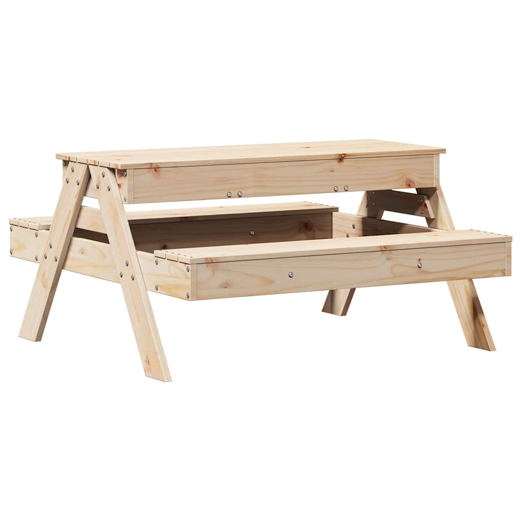 Picknicktafel met zandbak voor kinderen massief grenenhout