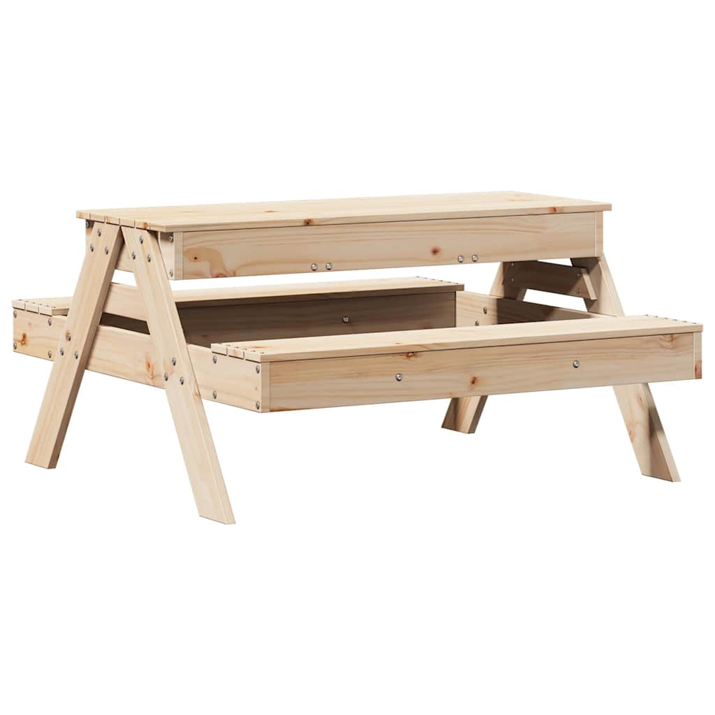 Picknicktafel met zandbak voor kinderen massief grenenhout