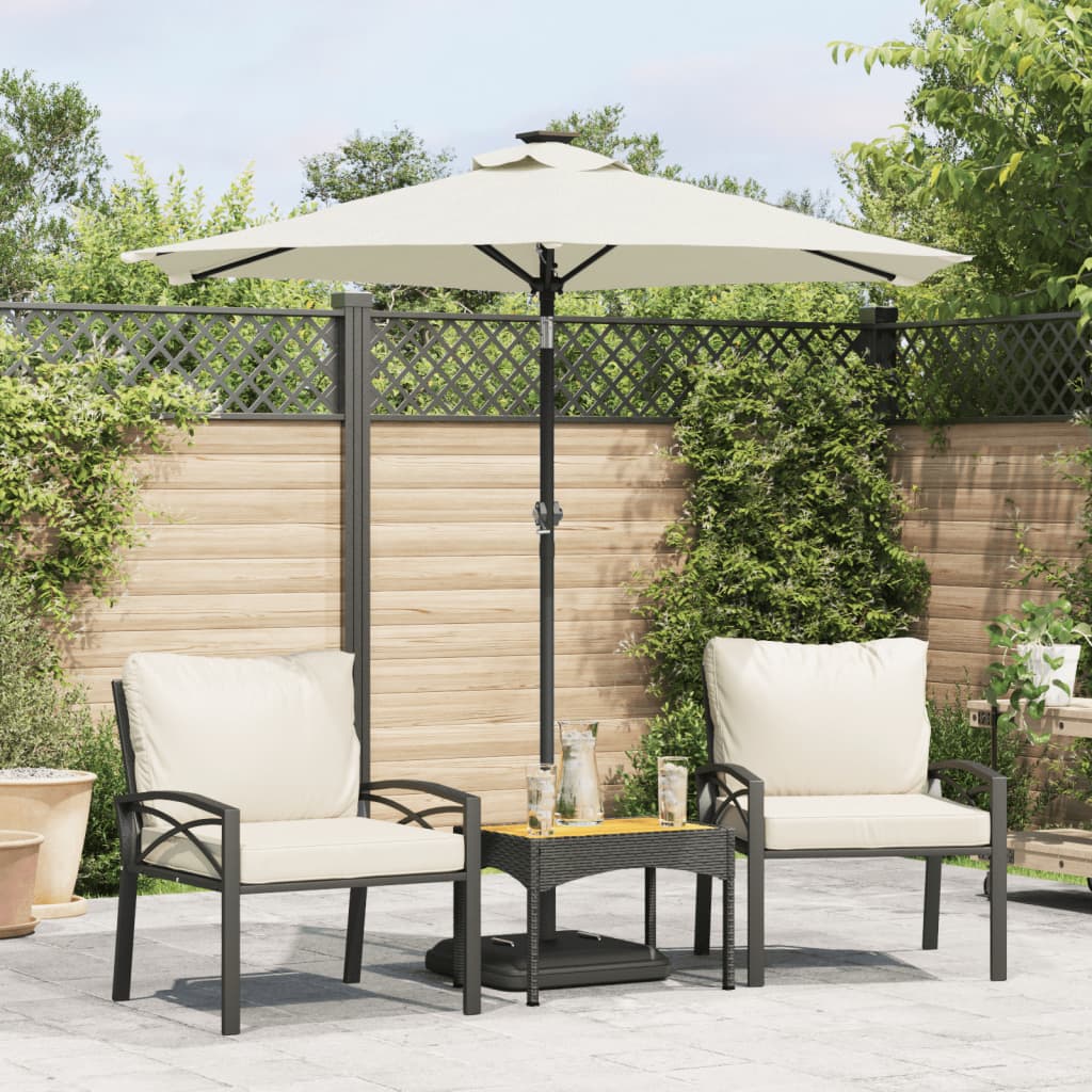 Parasol met stalen paal 225x225x212 cm wit