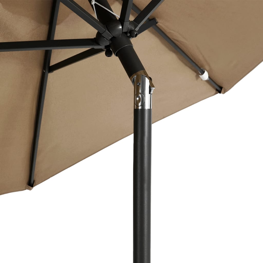 Parasol met stalen paal 225x225x212 cm taupe