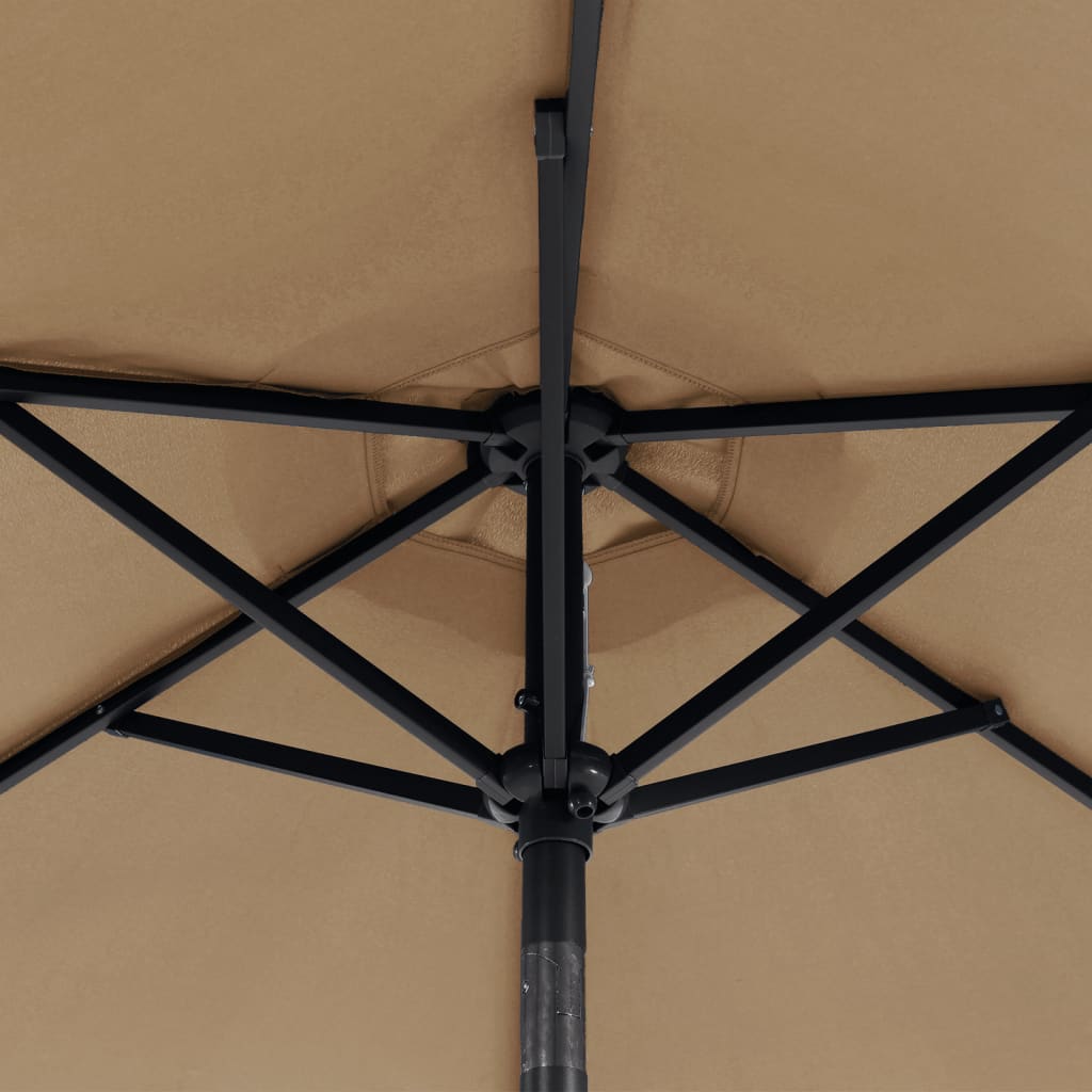 Parasol met stalen paal 225x225x212 cm taupe