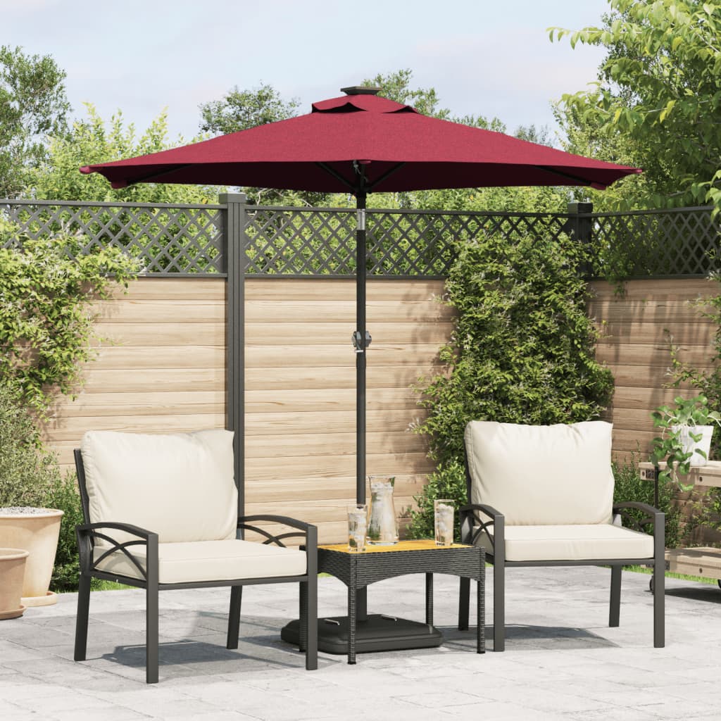 Parasol met stalen paal 225x225x212 cm bordeauxrood