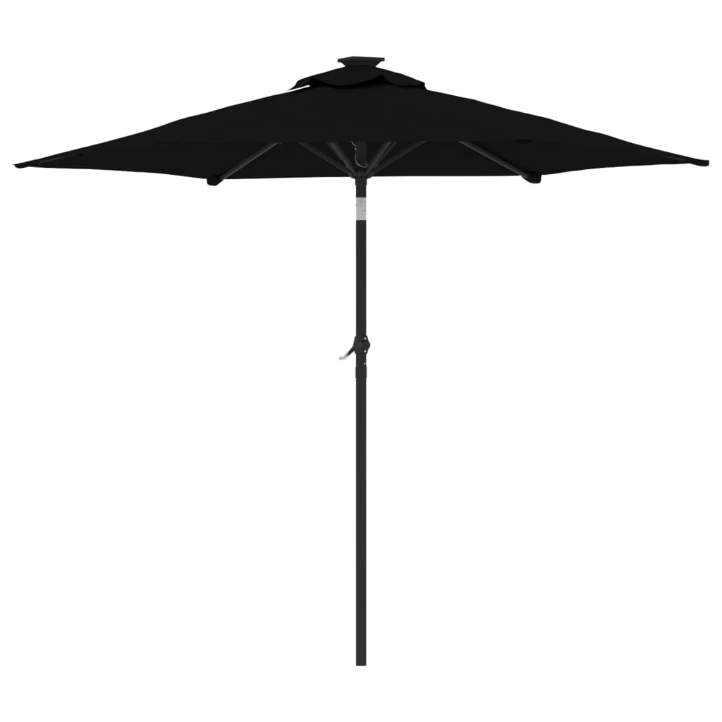 Parasol met stalen paal 225x225x212 cm zwart