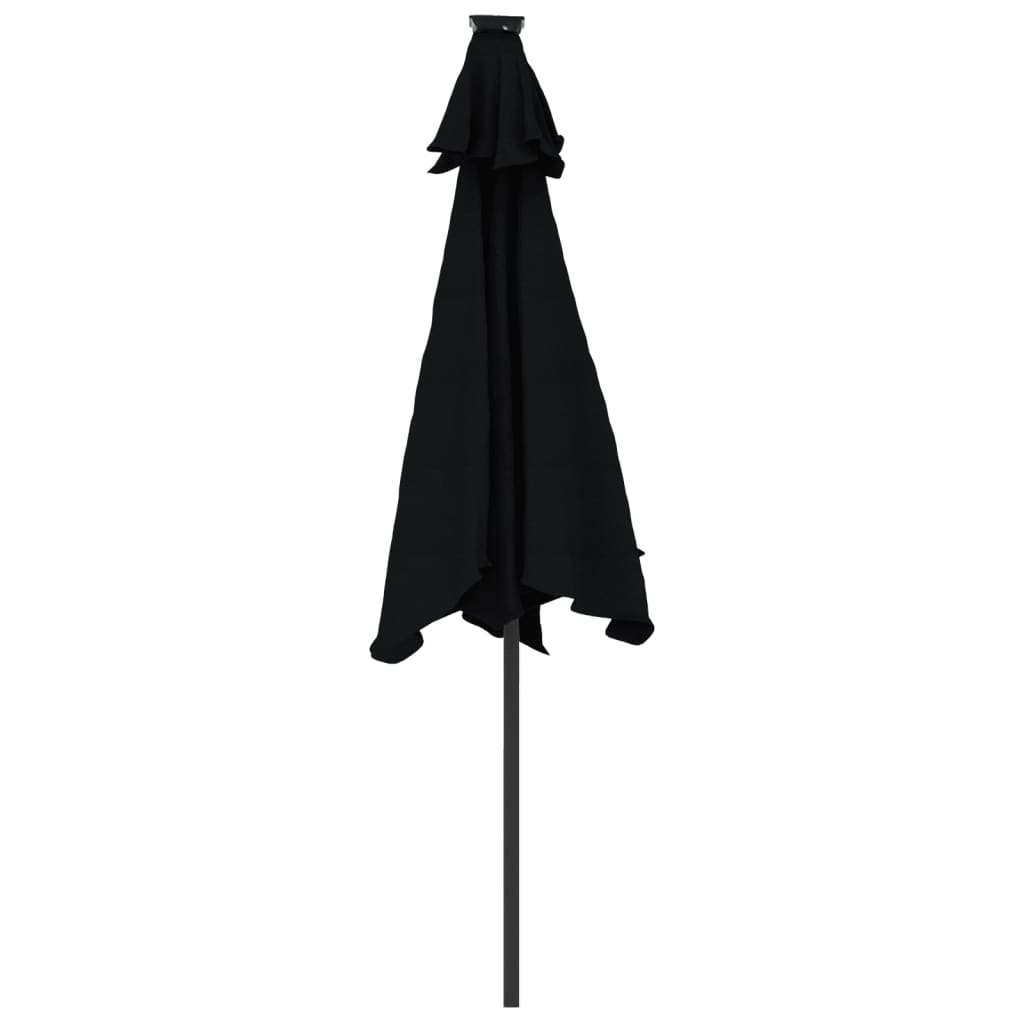 Parasol met stalen paal 225x225x212 cm zwart