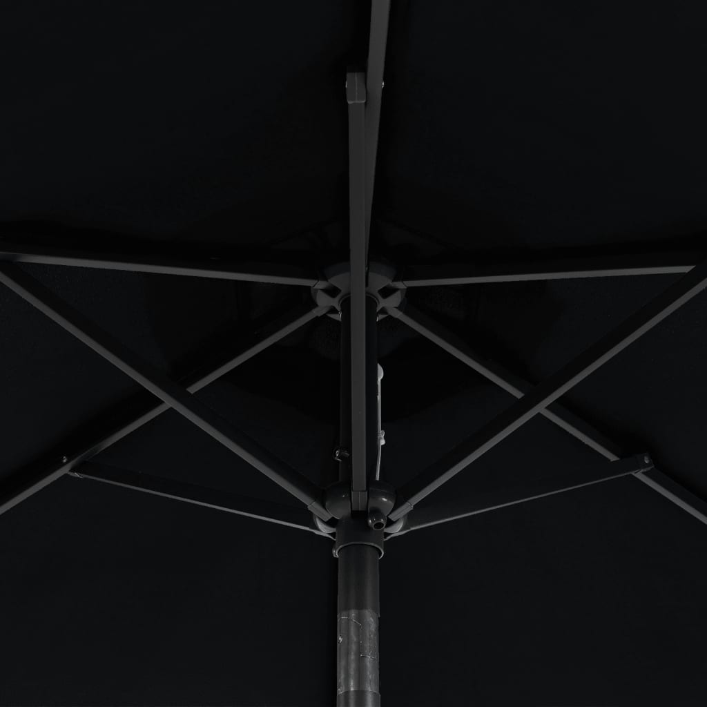 Parasol met stalen paal 225x225x212 cm zwart