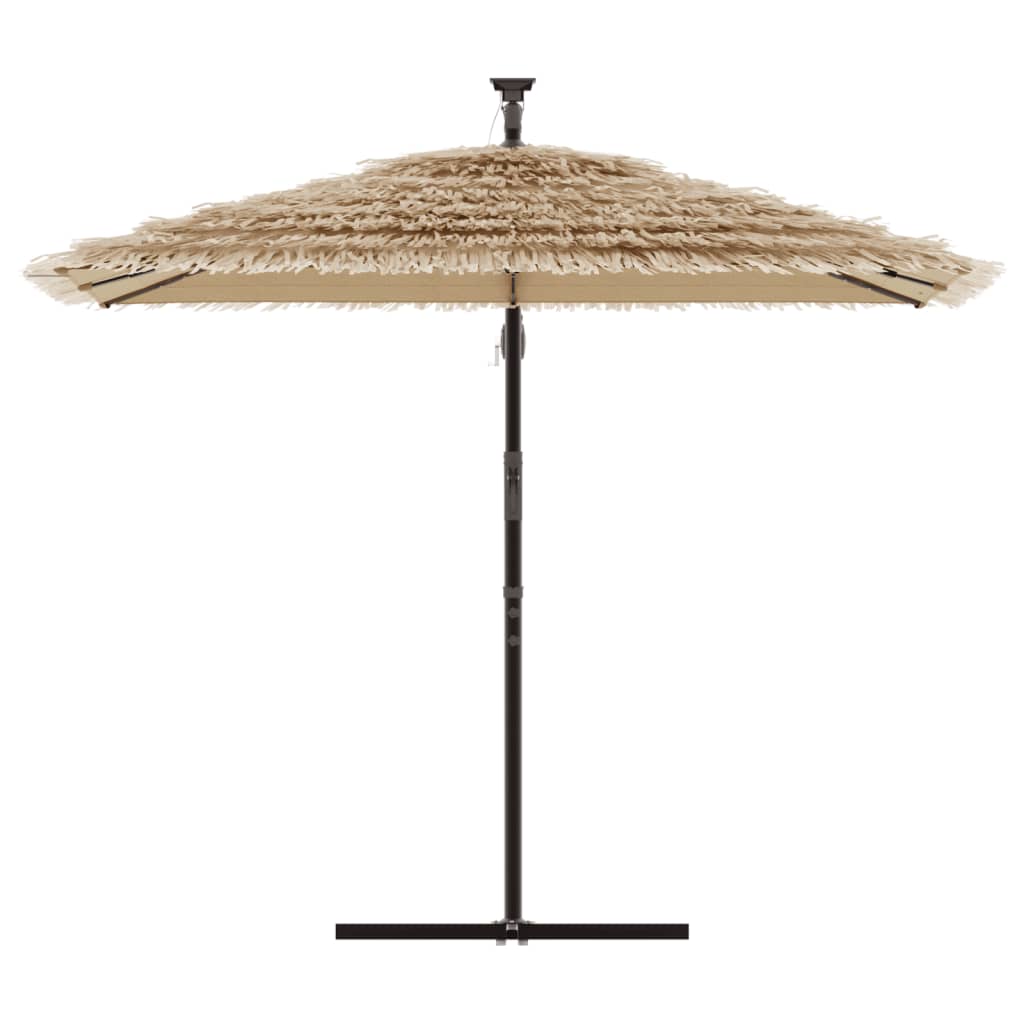 Parasol met LED's en stalen paal 246x246x230 cm bruin