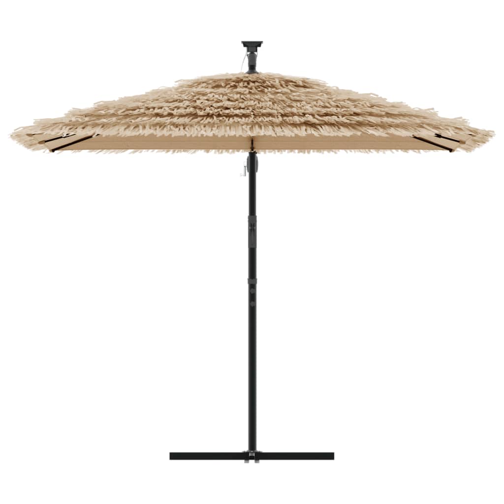 Parasol met LED's en stalen paal 269x269x235 cm bruin