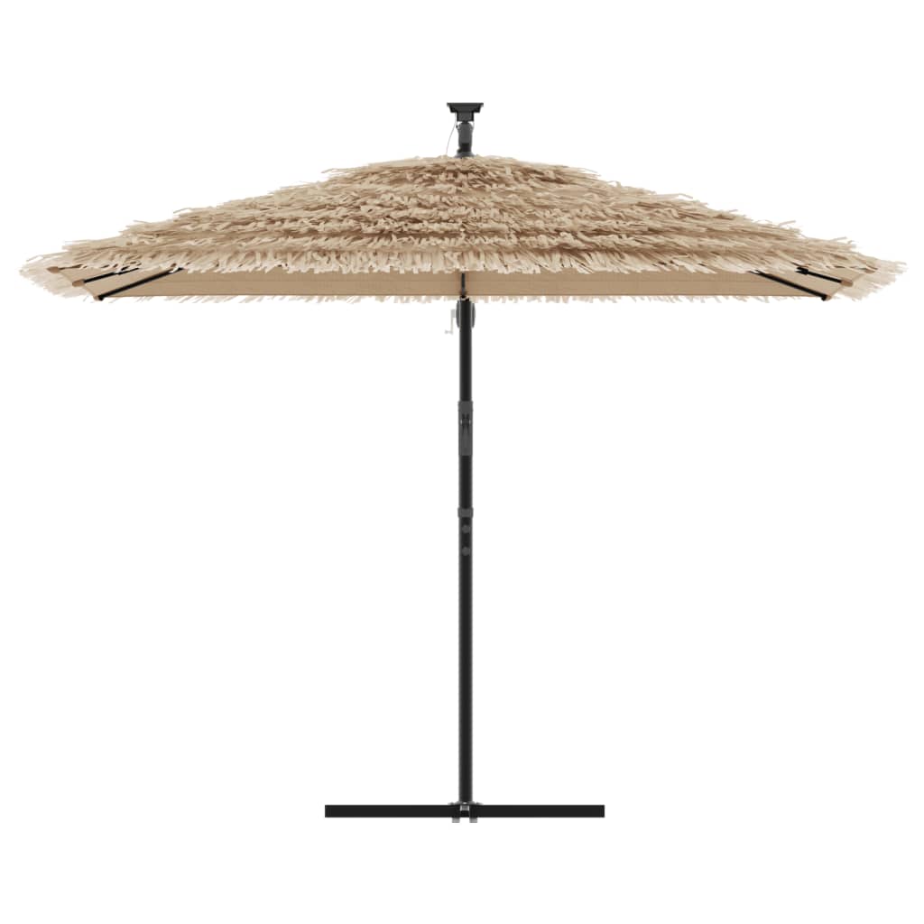 Parasol met LED's en stalen paal 290x290x238 cm bruin