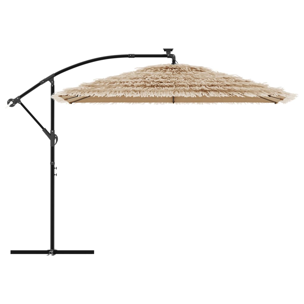 Parasol met LED's en stalen paal 290x290x238 cm bruin