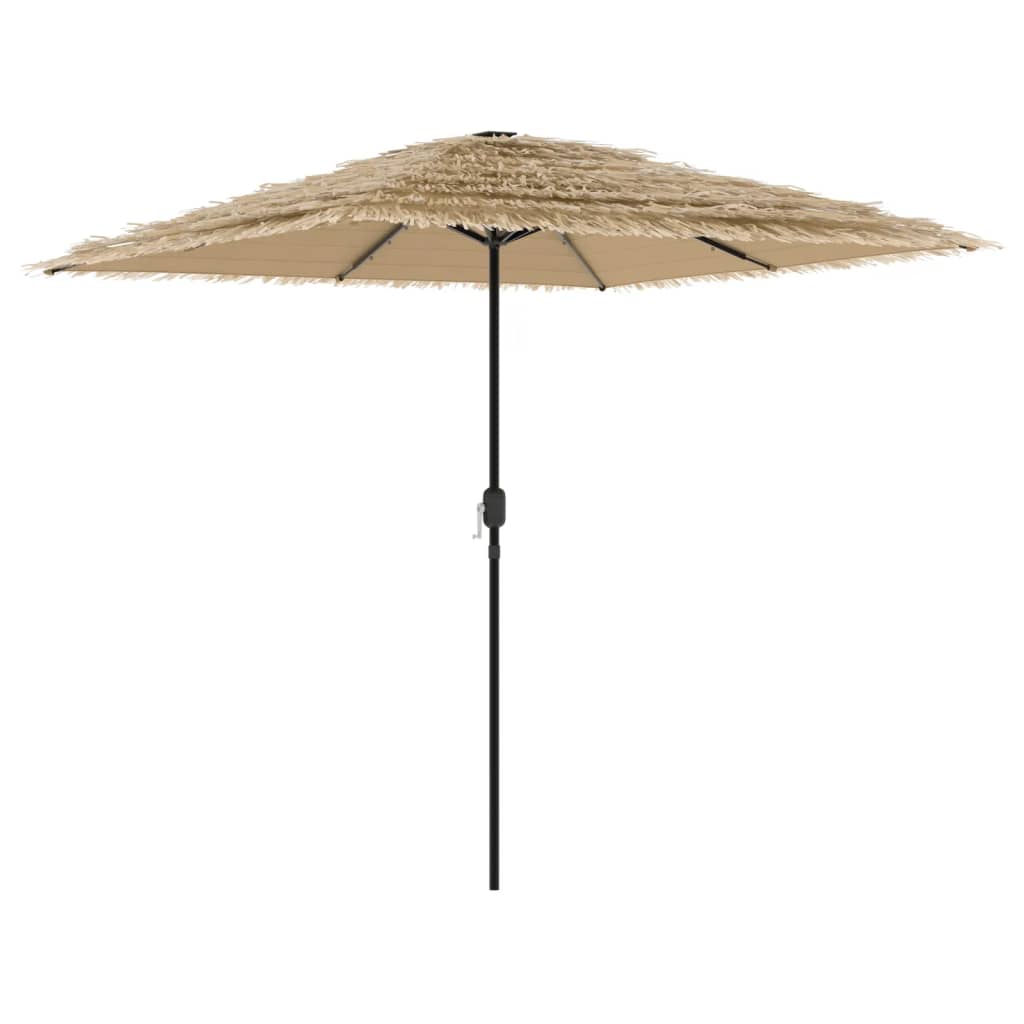 Parasol met LED's en stalen paal 248x248x248 cm bruin