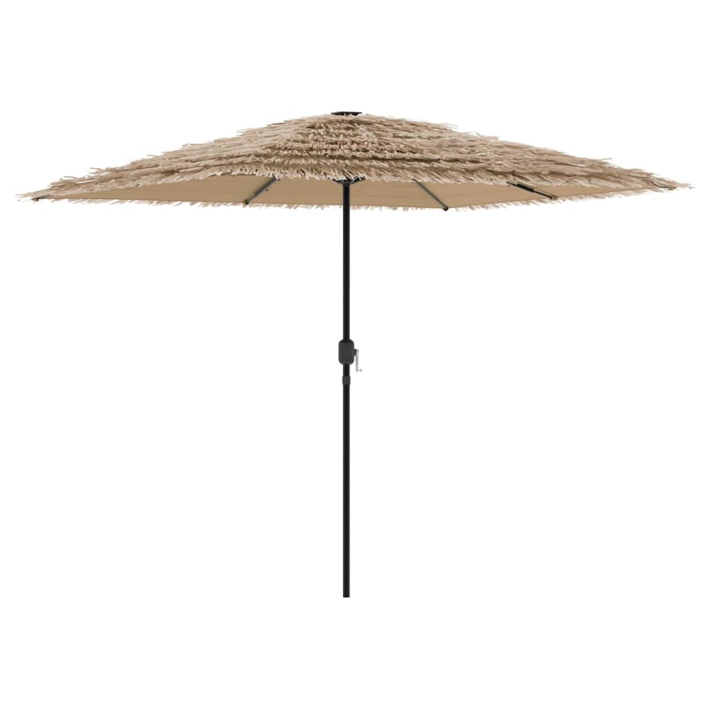 Parasol met LED's en stalen paal 248x248x248 cm bruin