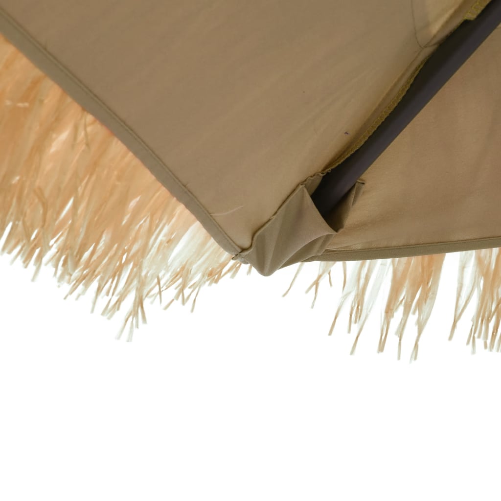 Parasol met LED's en stalen paal 248x248x248 cm bruin