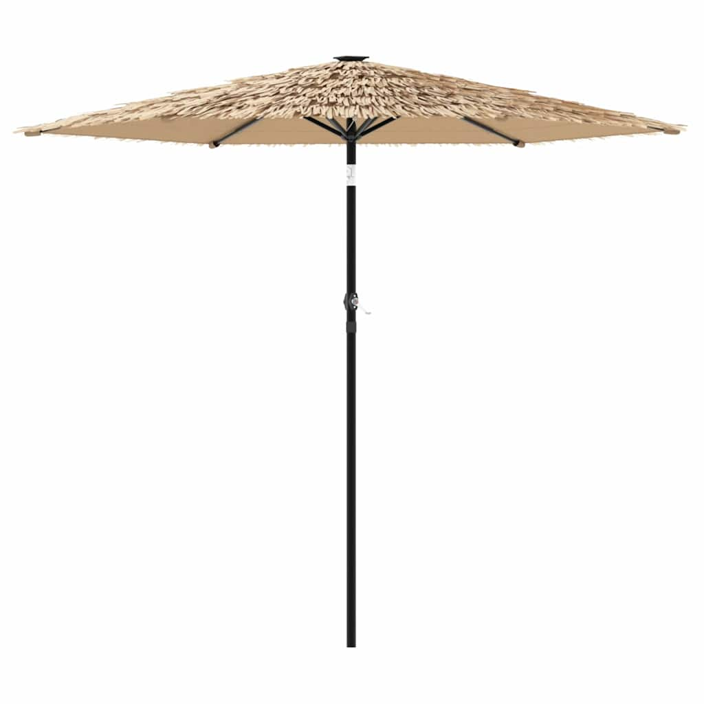 Parasol met LED's en stalen paal 223x223x213 cm bruin