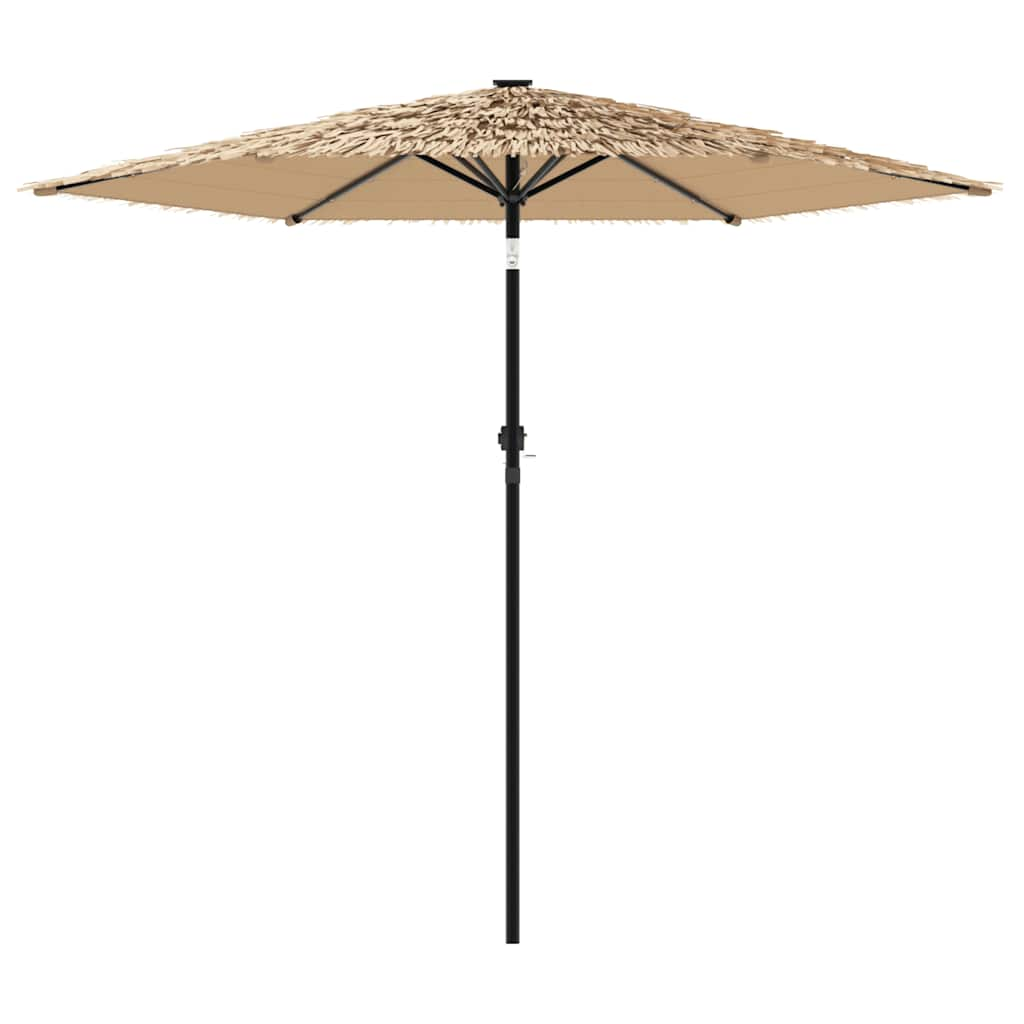 Parasol met LED's en stalen paal 223x223x213 cm bruin