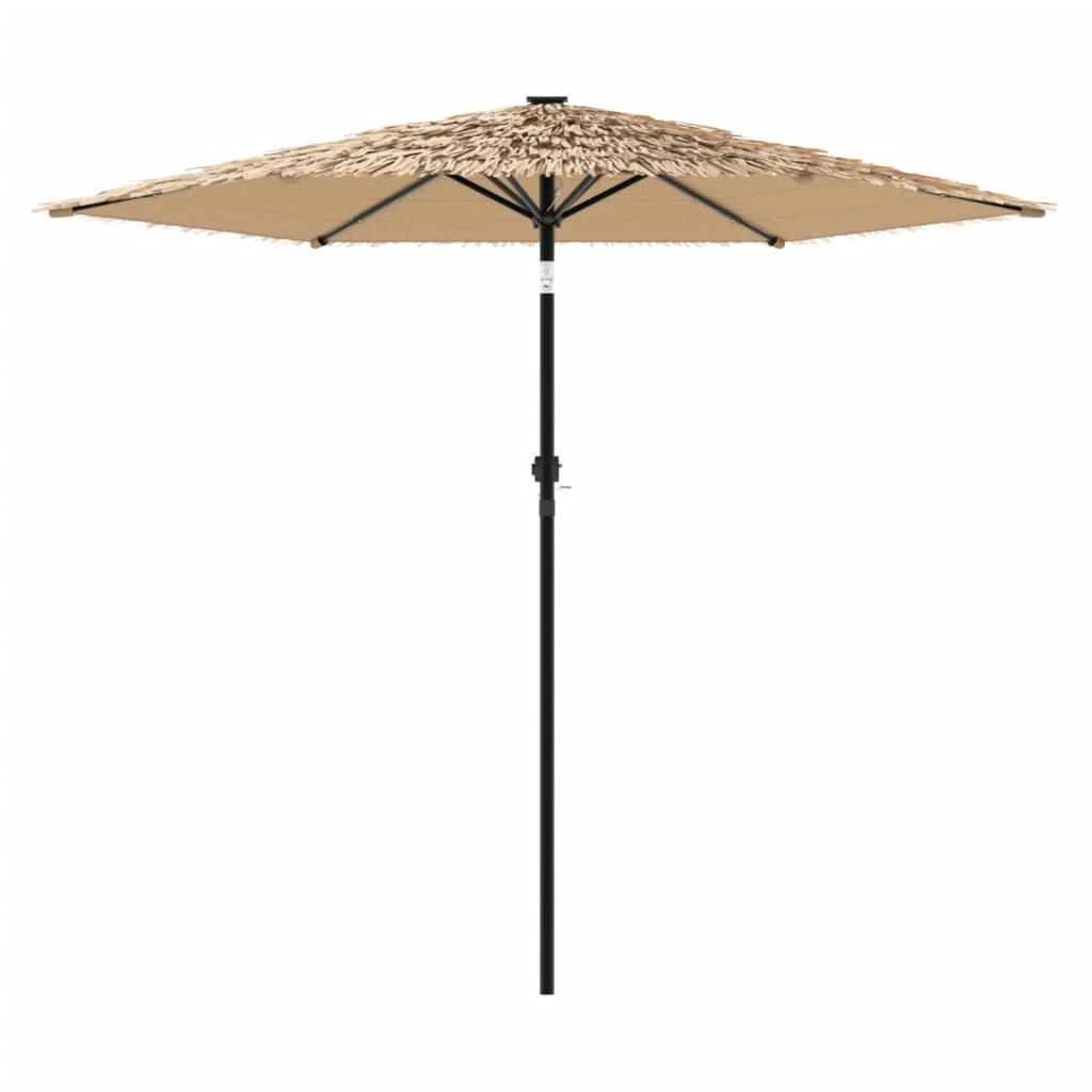 Parasol met LED's en stalen paal 268x268x226 cm bruin