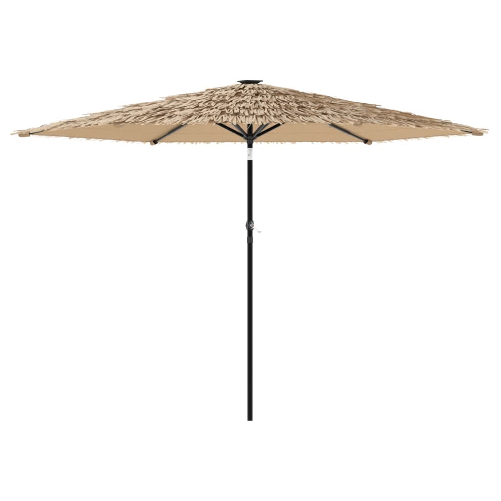 Parasol met LED's en stalen paal 288x288x225 cm bruin