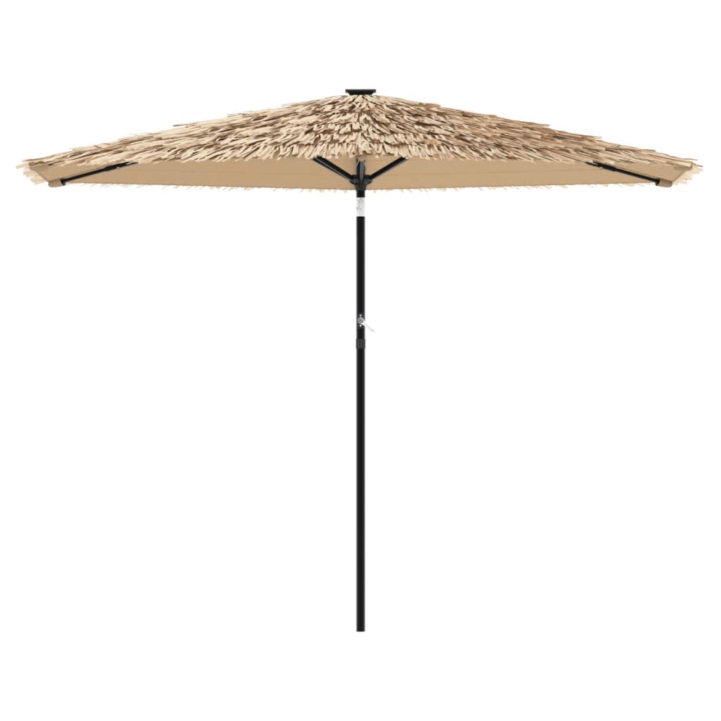 Parasol met LED's en stalen paal 288x288x225 cm bruin