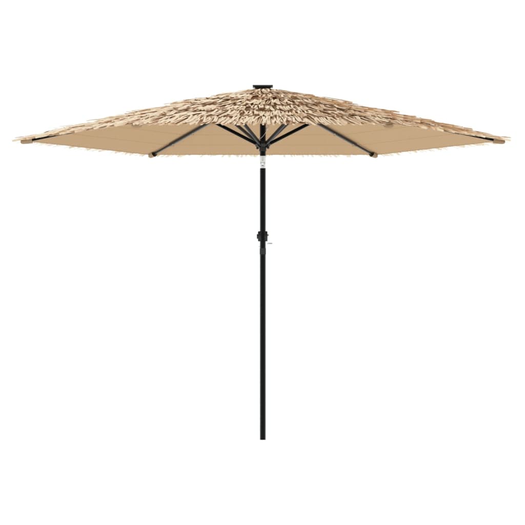 Parasol met LED's en stalen paal 288x288x225 cm bruin