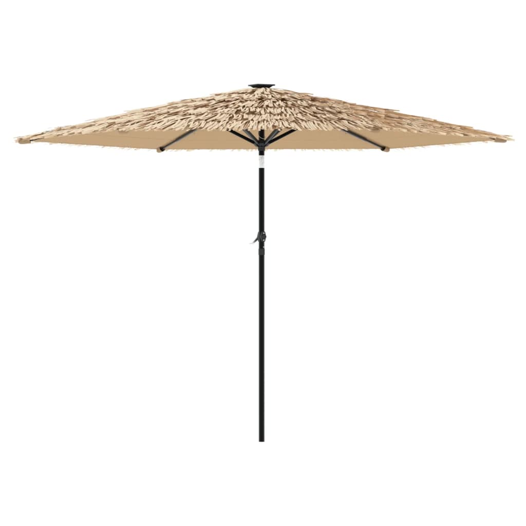 Parasol met LED's en stalen paal 288x288x225 cm bruin