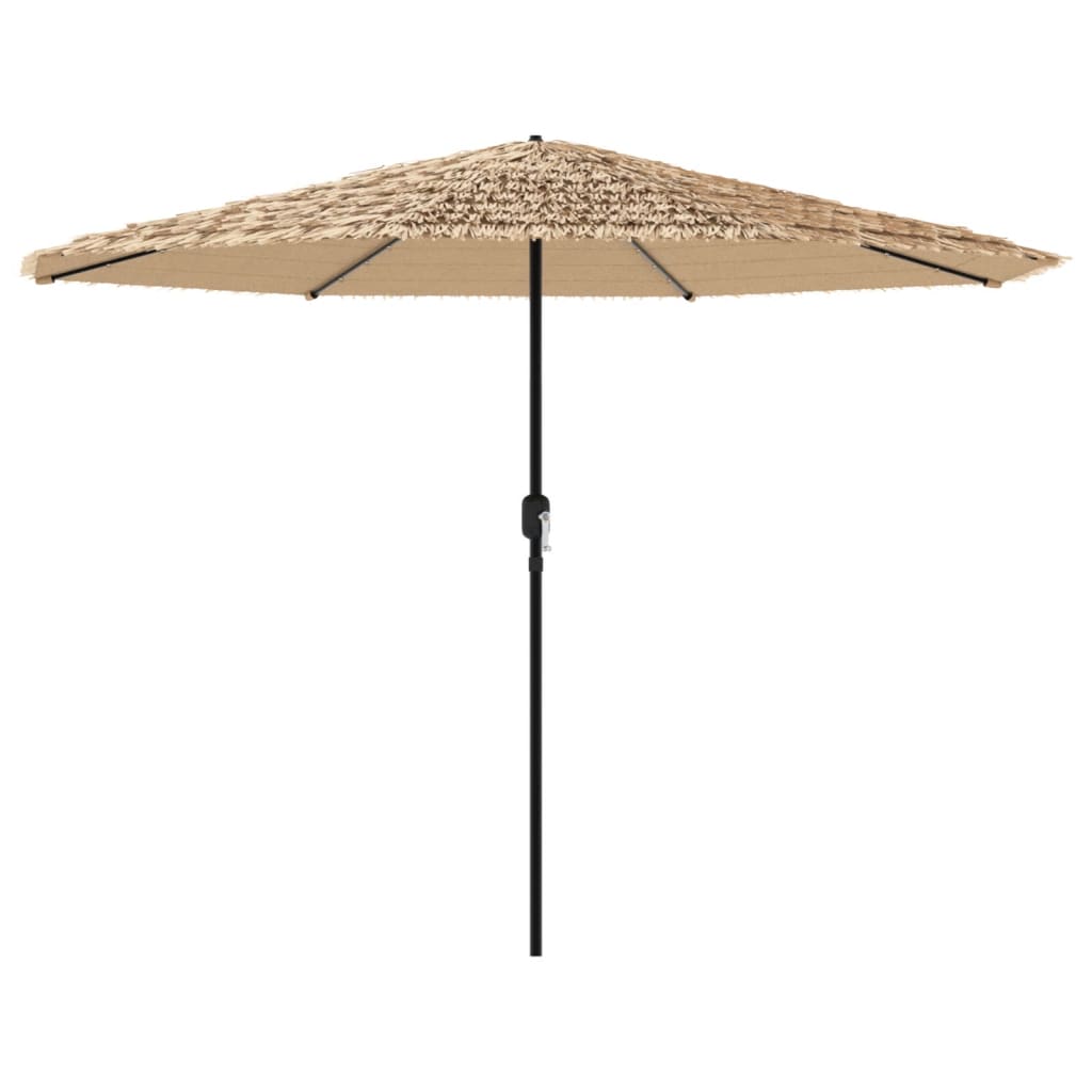 Parasol met LED's en stalen paal 324x324x247 cm bruin