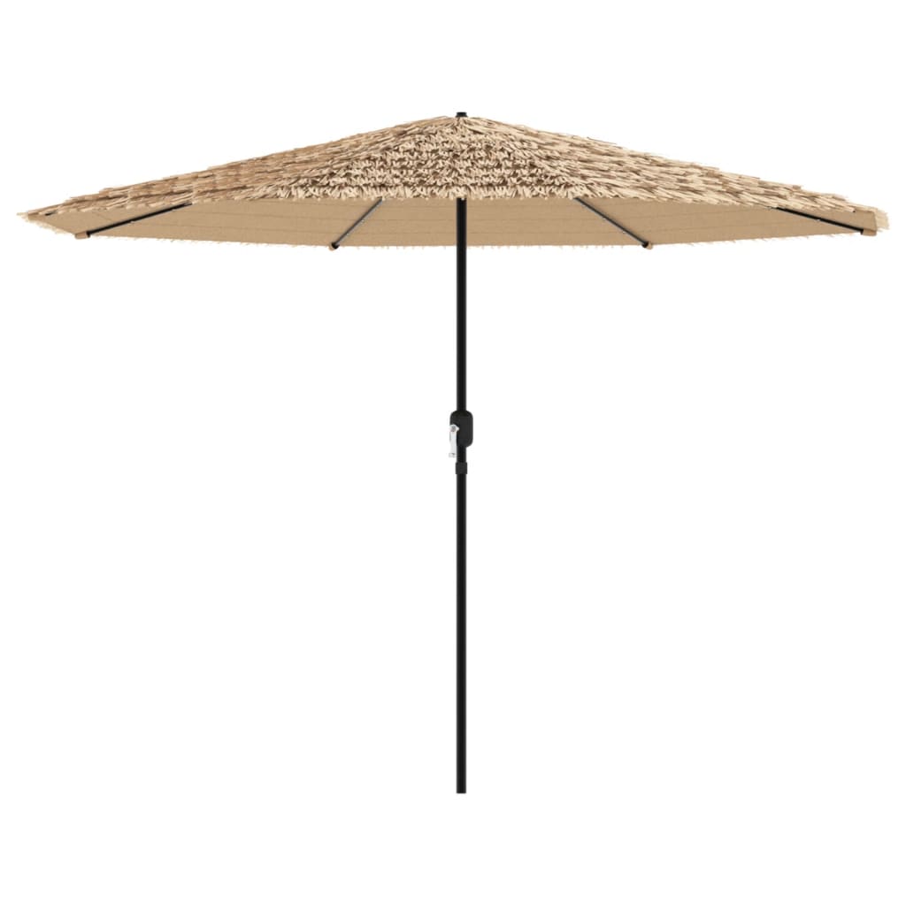 Parasol met LED's en stalen paal 324x324x247 cm bruin