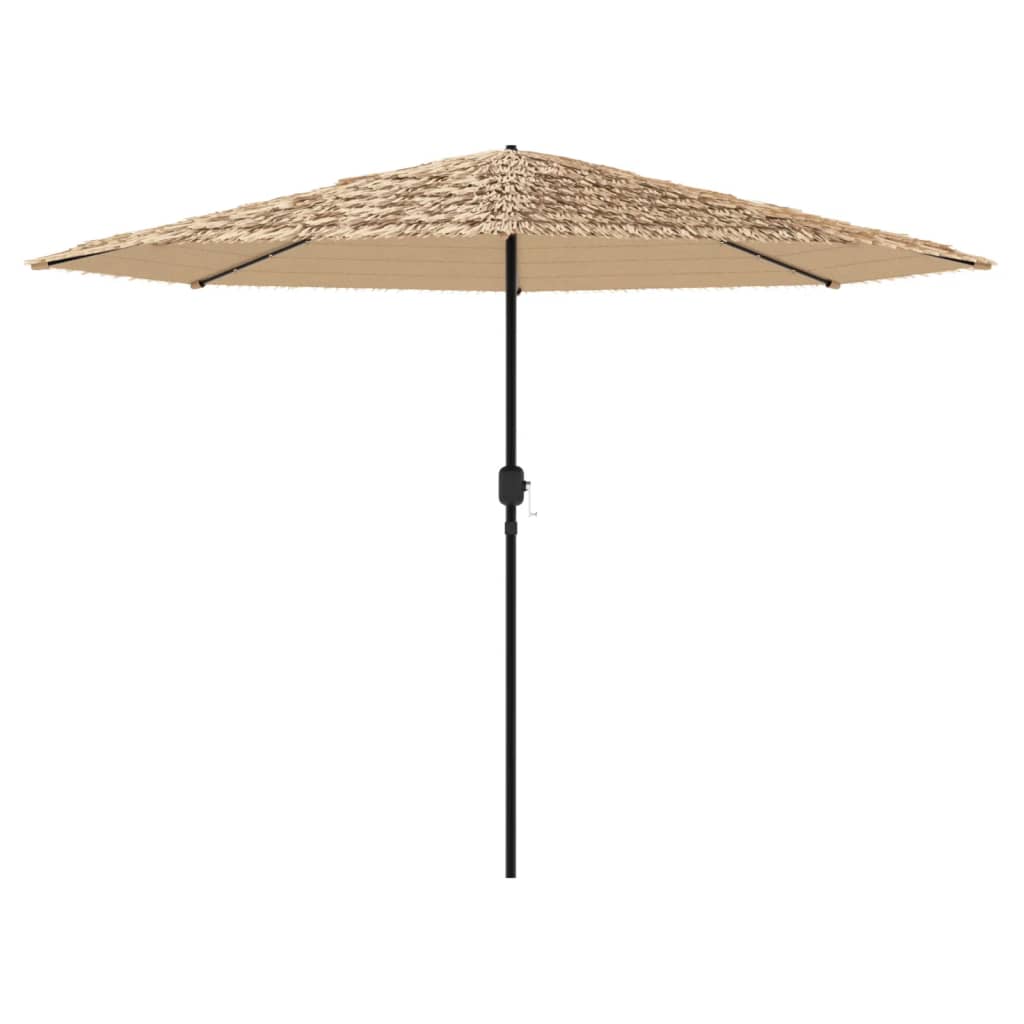 Parasol met LED's en stalen paal 324x324x247 cm bruin