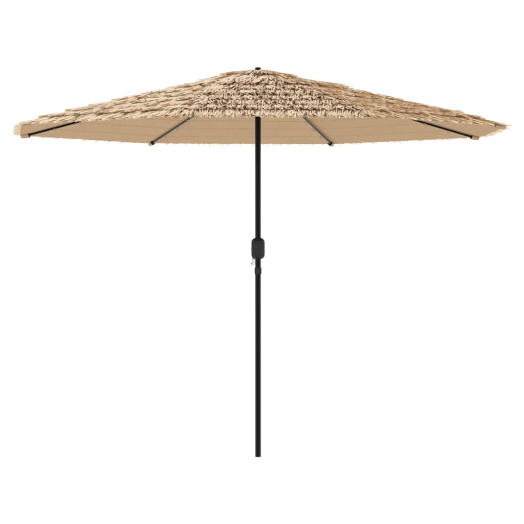 Parasol met LED's en stalen paal 324x324x247 cm bruin