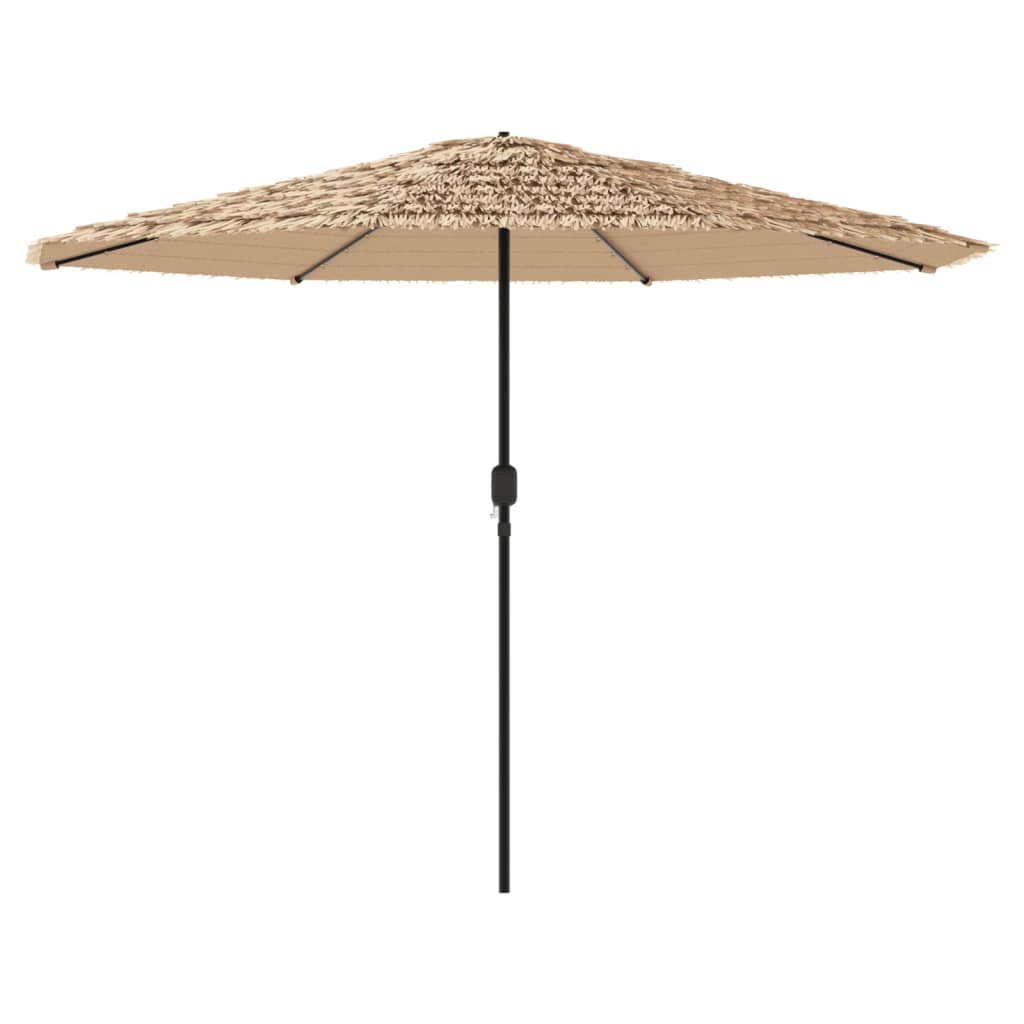 Parasol met LED's en stalen paal 388x388x248 cm bruin