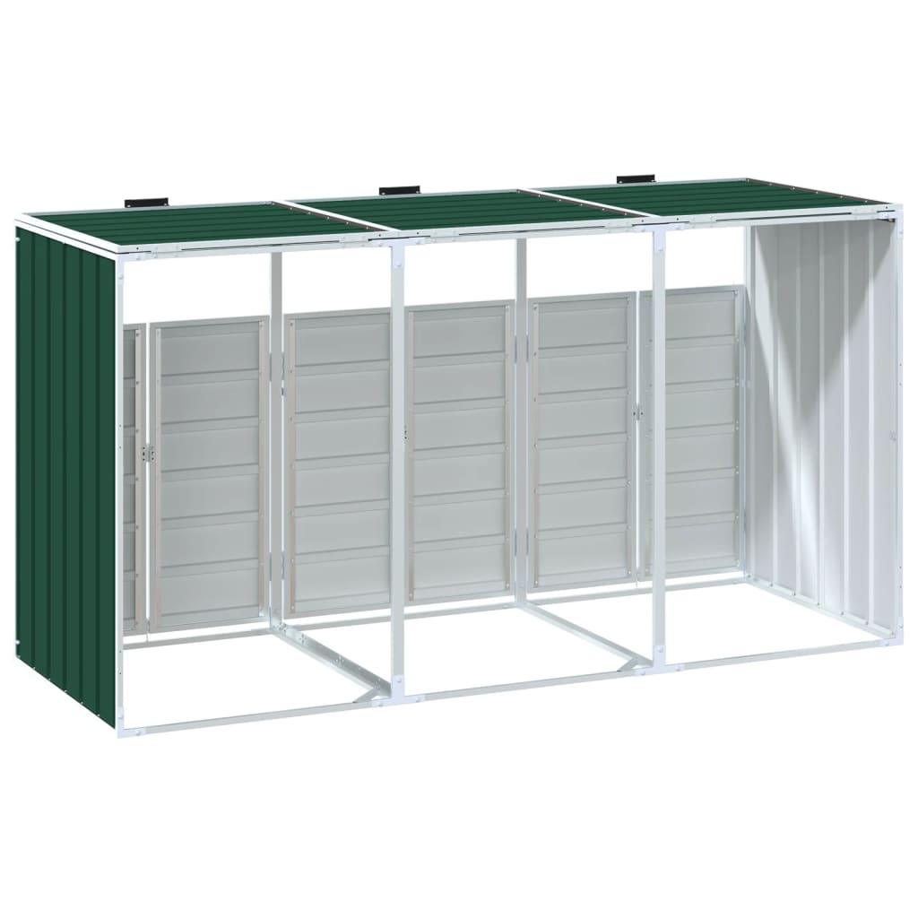 Containerberging voor 3 containers 216x81x115 cm staal groen