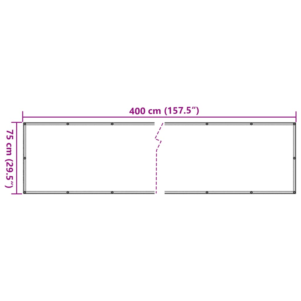 Balkonscherm 400x75 cm PVC grijs