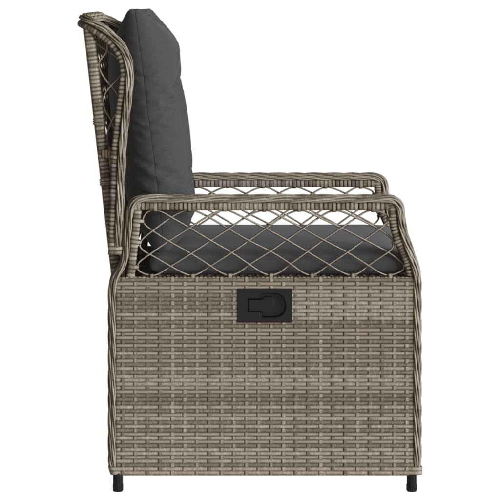 Tuinstoelen 2 st verstelbaar poly rattan grijs