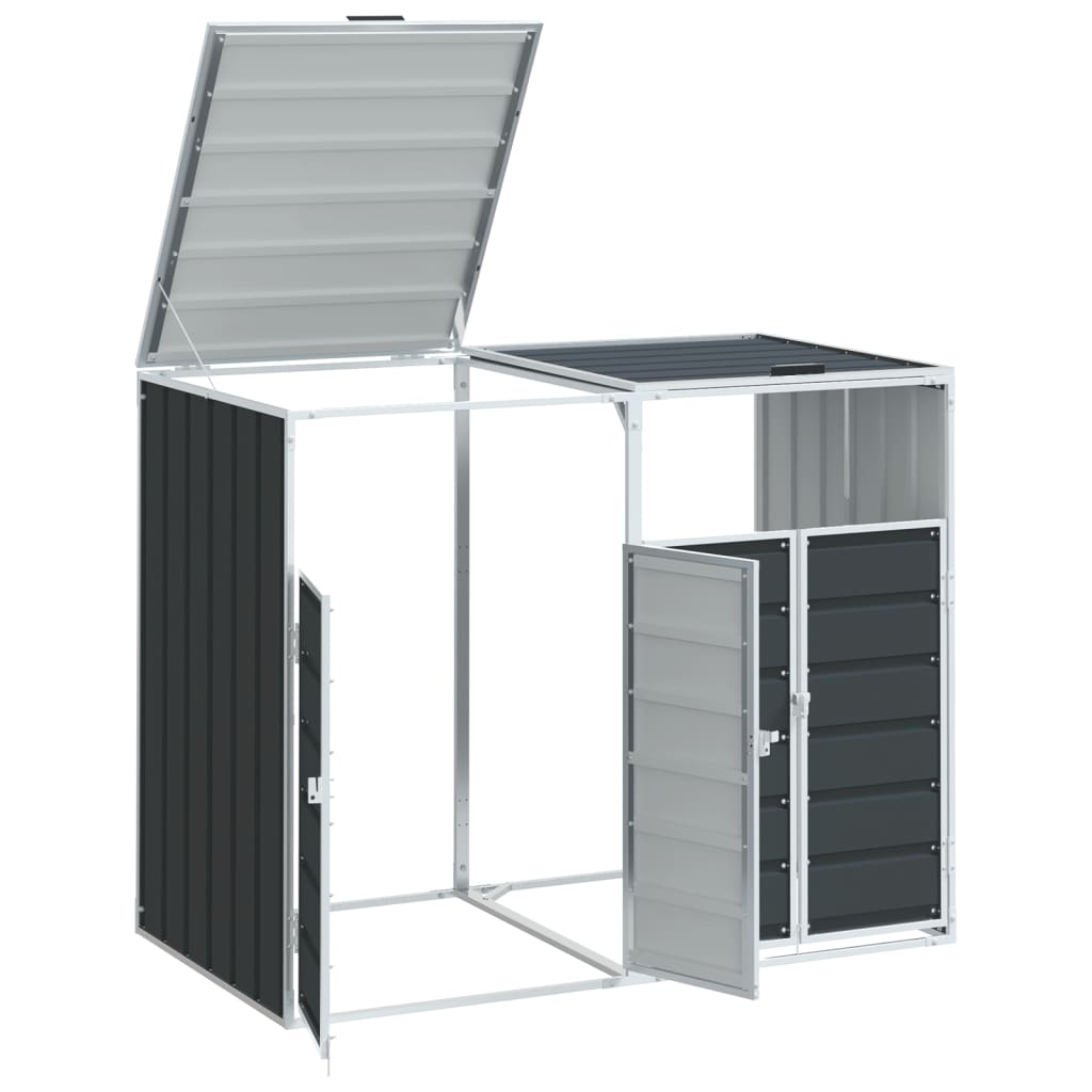 Containerberging voor 2 containers 144x81x113cm staal antraciet