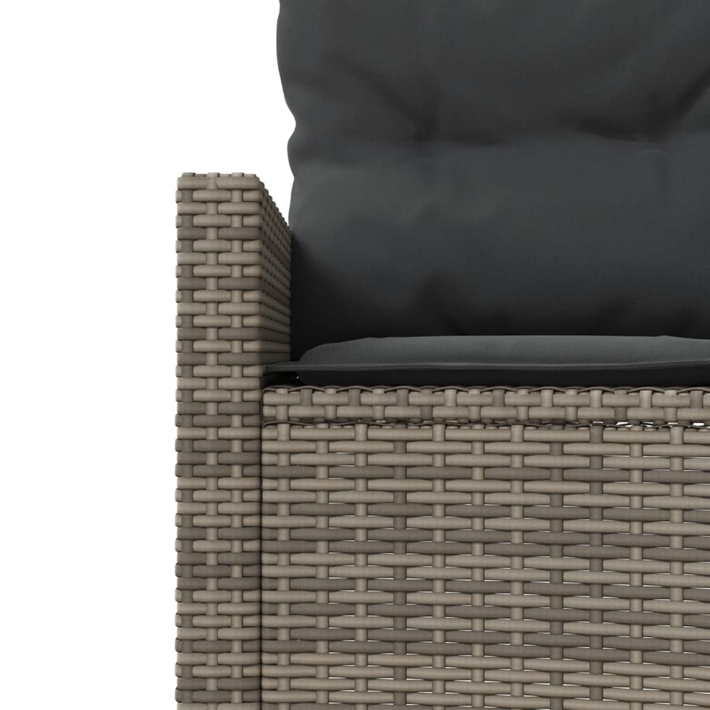 2-delige Loungeset halfrond poly rattan grijs